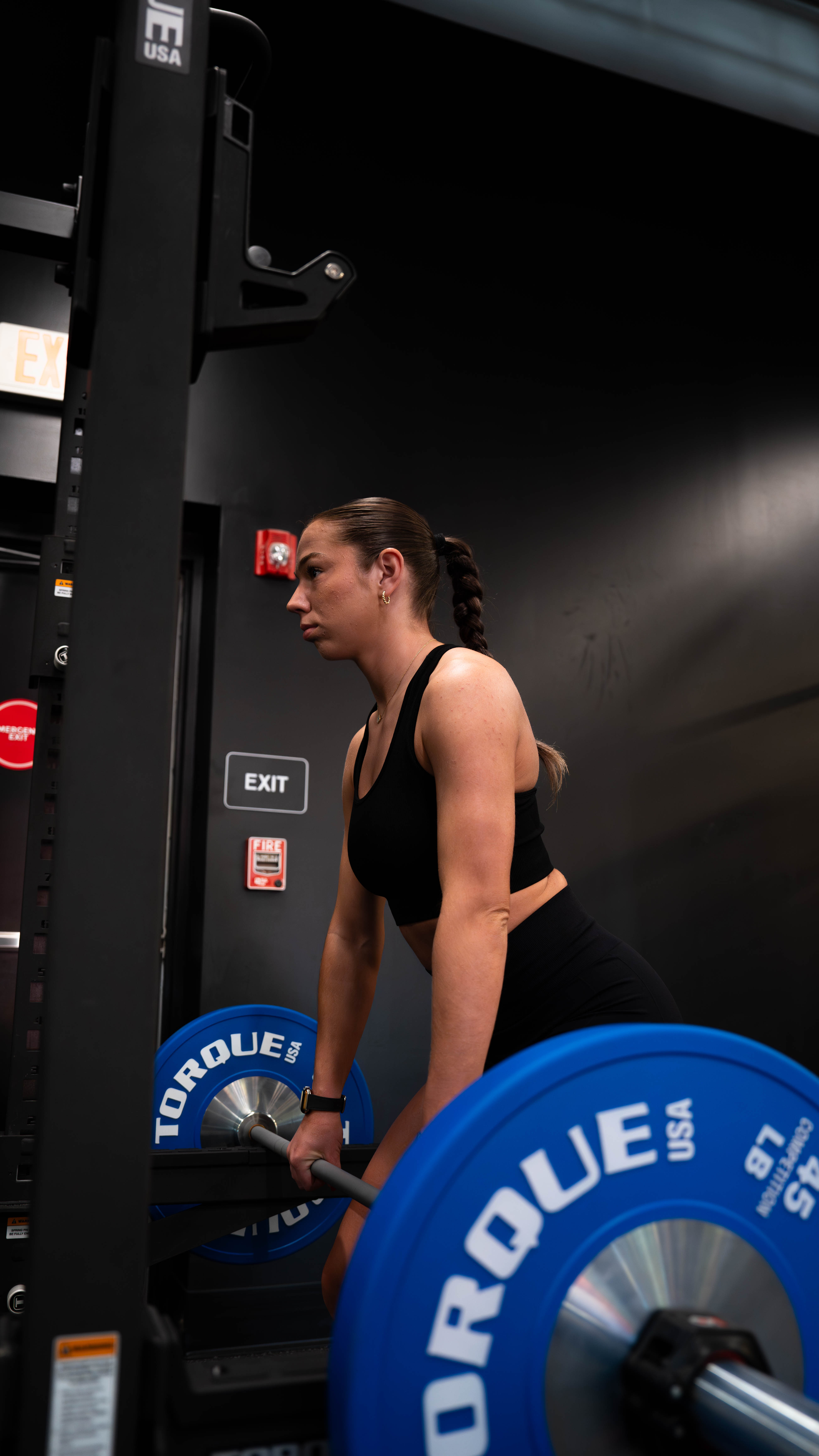 Mary performing deadlift